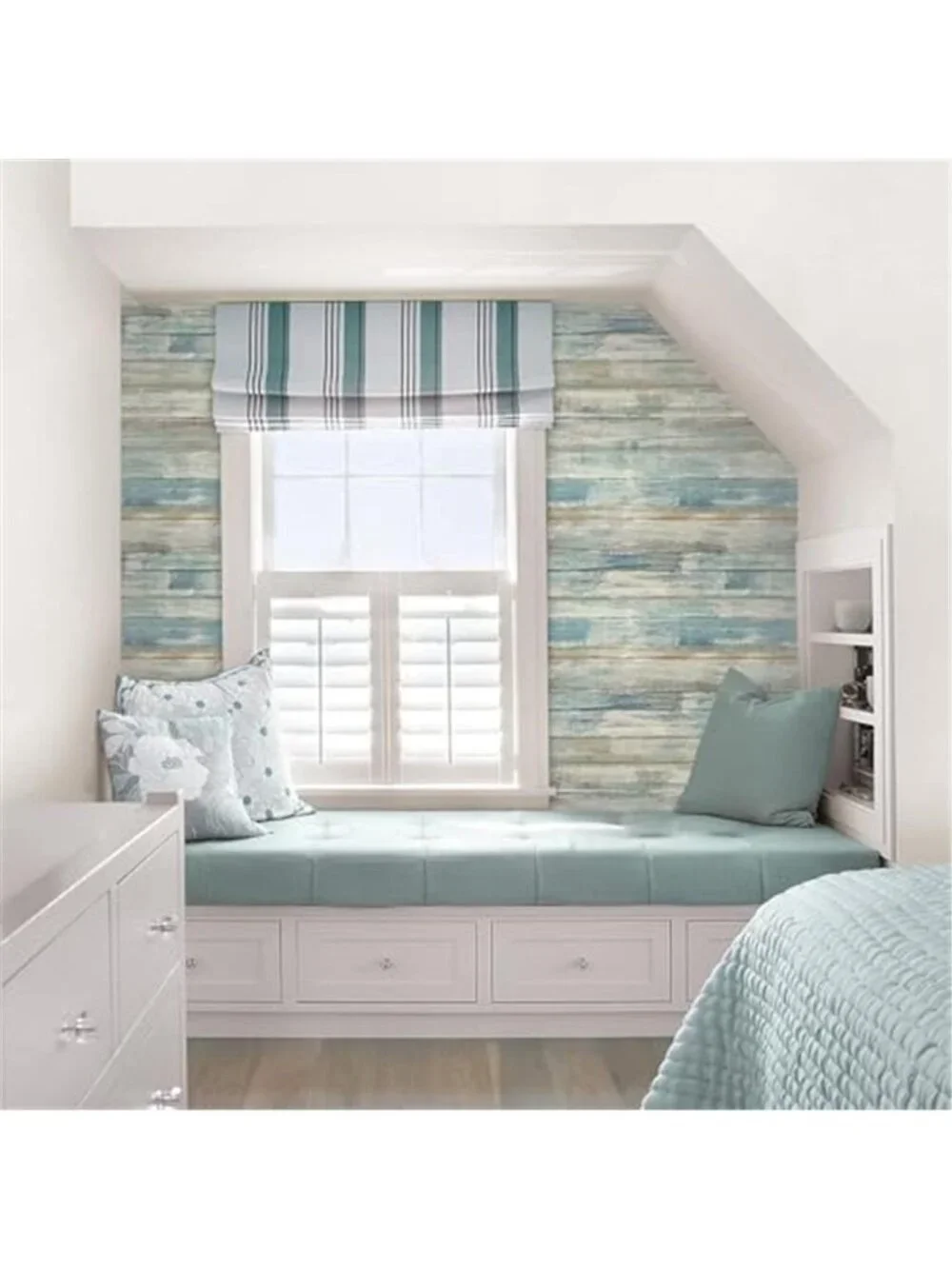 Blue Wood Grain Peel Stick Wallpaper Removable Contact Paper Self Adhesive Vinyl